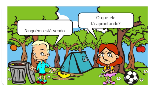 Gabriel e Ana Raquel sobre preservação da natureza.