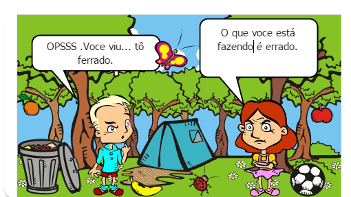 Gabriel e Ana Raquel sobre preservação da natureza.