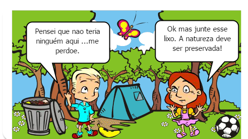 Gabriel e Ana Raquel sobre preservação da natureza.