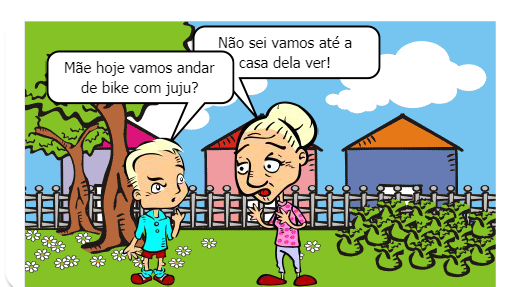 Um menino chamado Guilherme vai para a casa de sua amiga Júlia e seu mãe lhe ensina as regras do transito 