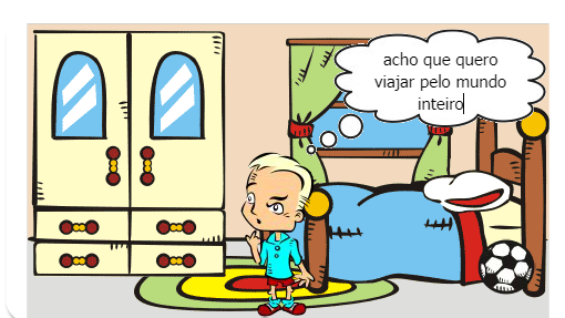 é de um menino que queria mundo viajar pelo mundo inteiro,ele adorava viajar e que ele amava viajar.