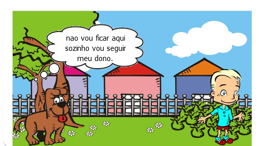 A minha historia e de um menino que encontra o cachorro perdido