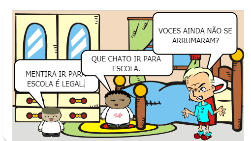 O MININO ELE NAO GOSTA DE I PARA ESCOLA I O IRMAO DELE GOSTA