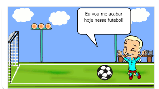 jogando futebol
