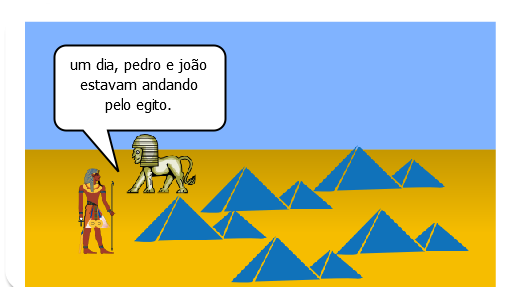 um dia, duas pessooas estavam adando pelo egito