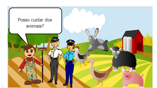 Então Gabriel pediu para as policias se ele podiam ficar com os animais vivos que ele iria cuidar bem deles.