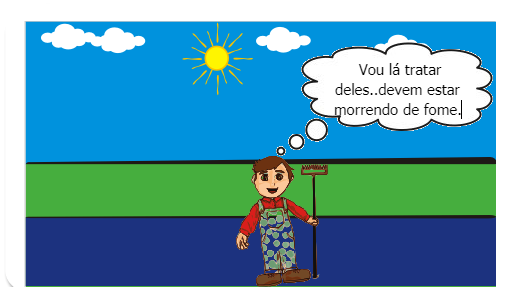 Ele pensou em ir lá tratar dos animais.