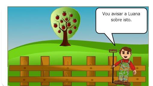 O Gabriel foi ver a cerca  e ele viu a cerca cortada e rastros de animais saindo dali da fazenda .