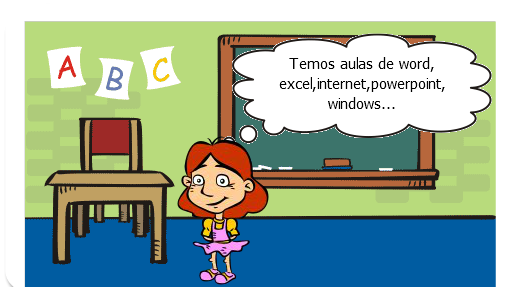 Aula de informática, sobre como cria gibis!