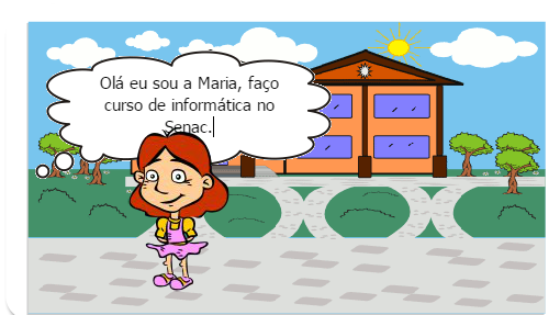 Atividade na aula de internet no curso de informática