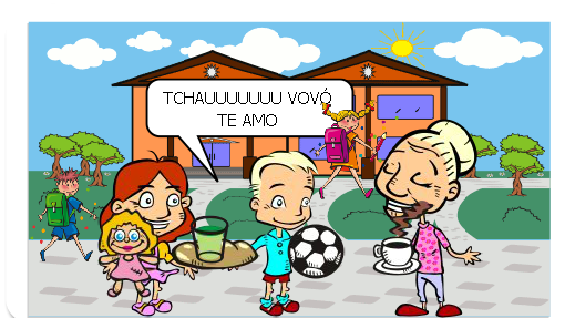 O GIBI CONTA A HISTORIA DA MINHA
 ESCOLA.