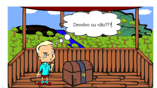 Um homem financeiramente arruinado,acha uma carteira na rua e fica na dúvida se permanece com o dinheiro ou devolve ao dono.