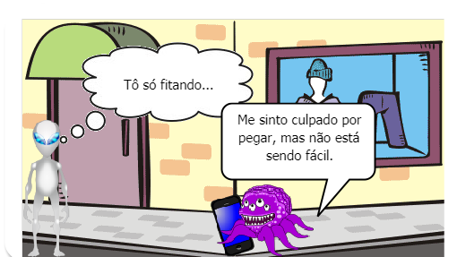 Dúvida em pegar ou não a carteira, mas o Alien Honório precisa, sua esposa anda gastando demais e ele também para manter as aparências 