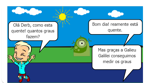 trabalho para explicar o termômetro, fazendo de maneira lúdica para o professor de física. 