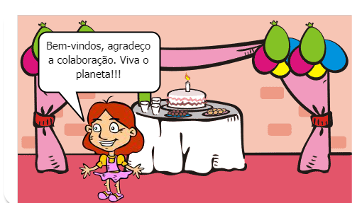 Camila fez sua festa de aniversário e para ajudar a repensar nos desperdícios, decidiu colocar os nomes nos copos e pratos dos convidados.