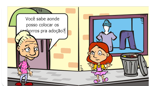 Em um dia uma senhora que era dona de vários cachorrinhos abandona um deles...