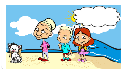 Um menino vai pescar com o sua família