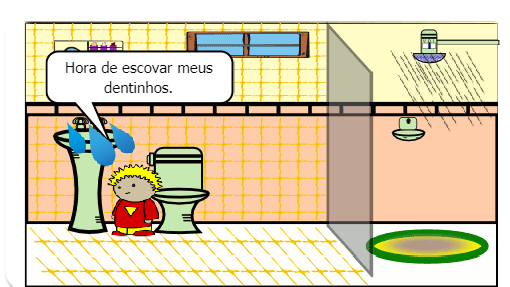 A história em quadrinho apresentará as preocupações quanto ao desperdício da água na higiene pessoal.