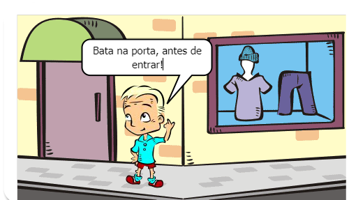 ensinar a bater na porta