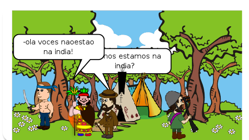 Os portugueses chegao no brasil