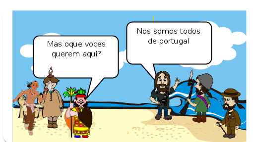 Depois da Espanha e Portugal se lançarem ao mar para explorar novas rotas para a Índia e se perderam e chegaram na América também acharam os índios. 