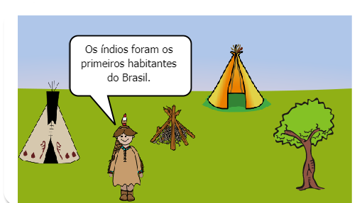 Dia 19 de abril Dia do Índio. Os índios foram os primeiros habitantes  do Brasil, viviam em tribos que hoje são muito raras. Alimentavam-se de caça, pesca e vegetais. Gostam de cantar e dançar. Costumam pintar  o corpo com tinta extraída das plantas que também usam como remédios.