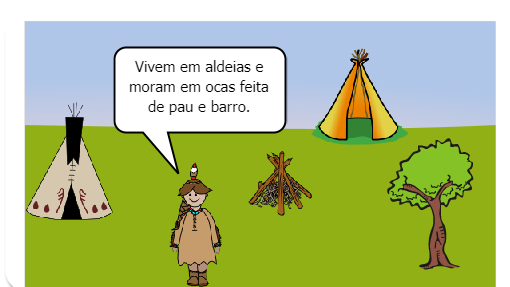 Dia 19 de abril Dia do Índio. Os índios foram os primeiros habitantes  do Brasil, viviam em tribos que hoje são muito raras. Alimentavam-se de caça, pesca e vegetais. Gostam de cantar e dançar. Costumam pintar  o corpo com tinta extraída das plantas que também usam como remédios.