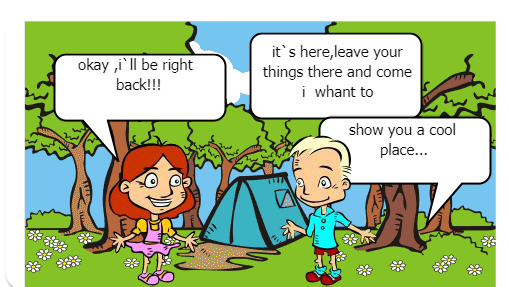 two peoples meet and approach each other  during a camp and become best friends