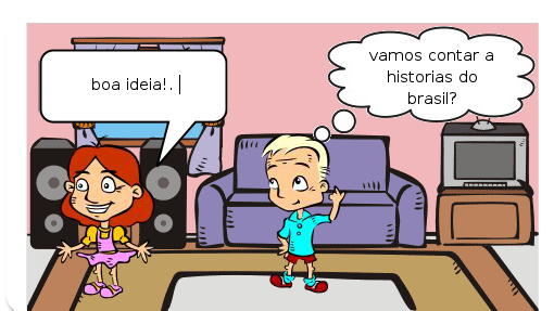 Esse gibi fala sobre a chegada de Portugal ao Brasil 