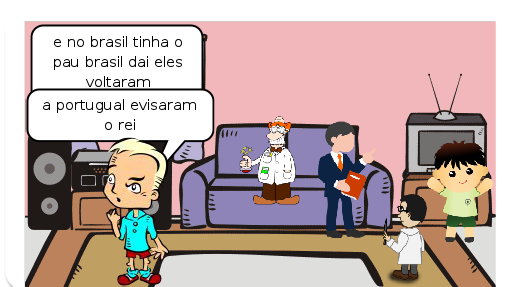 Esse gibi fala sobre a chegada de Portugal ao Brasil 