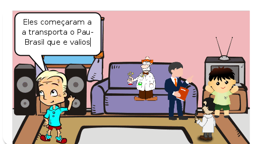 Esse gibi fala sobre a chegada de Portugal ao Brasil 