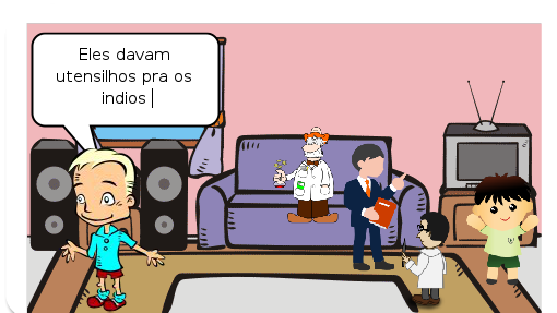 Esse gibi fala sobre a chegada de Portugal ao Brasil 