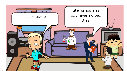 Esse gibi fala sobre a chegada de Portugal ao Brasil 