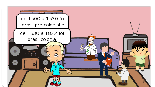 Esse gibi fala sobre a chegada de Portugal ao Brasil 
