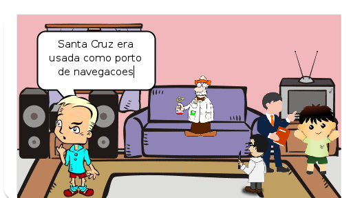 Esse gibi fala sobre a chegada de Portugal ao Brasil 