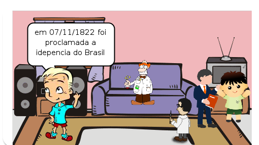 Esse gibi fala sobre a chegada de Portugal ao Brasil 