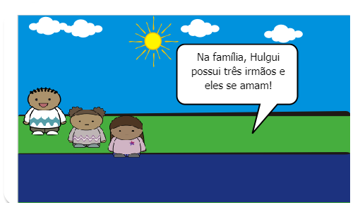 Hulgui era uma criança muito criativa que gostava muito de brincar todos os dias. 