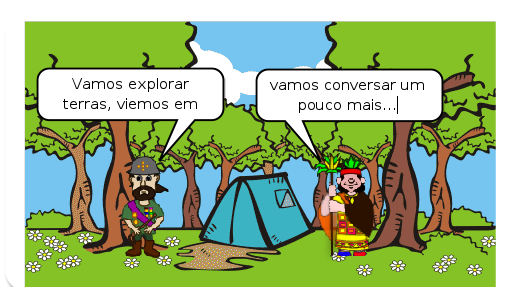 vamos explorar terras, viemos em paz!