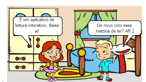 Trata-se de um menino que não gostava de ler, só queria saber das suas tecnologias (celular, tablet e computador). Até que sua irmã teve uma brilhante ideia para que ele se interessasse pela literatura.