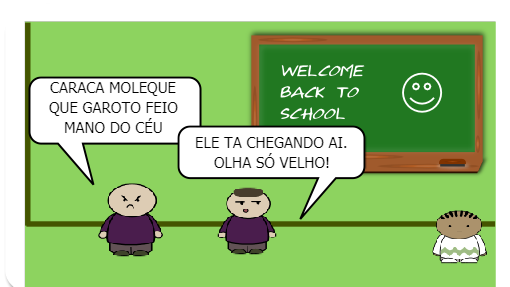 Uma dupla de garotos na escola não aceitam a chegada do novo colega de classe.