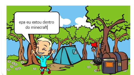 otavio entrou dentro do jogo minecraft