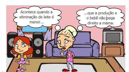 Gibi educativo, que de uma forma divertida explica o que é mastite.