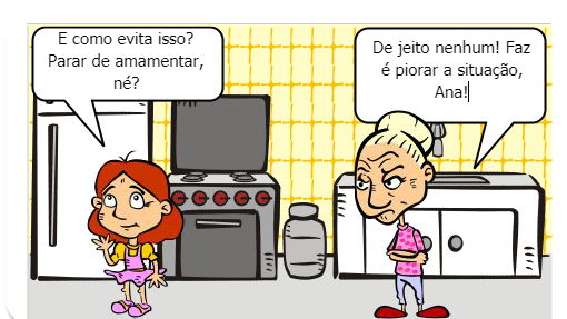 Gibi educativo, que de uma forma divertida explica o que é mastite.