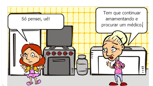 Gibi educativo, que de uma forma divertida explica o que é mastite.