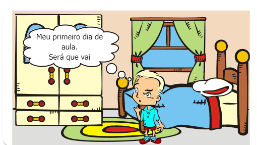 Primeiro dia de aula de um aluno da pré escolar
