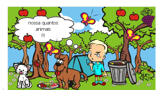 um menino que foi para selva explorar os animais