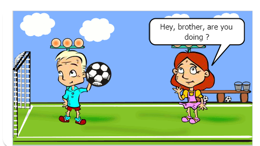 Uma conversa casual entre amigos pelo telefone.