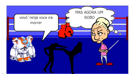 vovo ninja lutando com adversarios