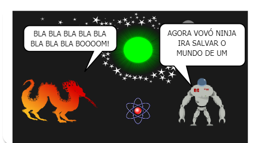 vovo ninja lutando com adversarios