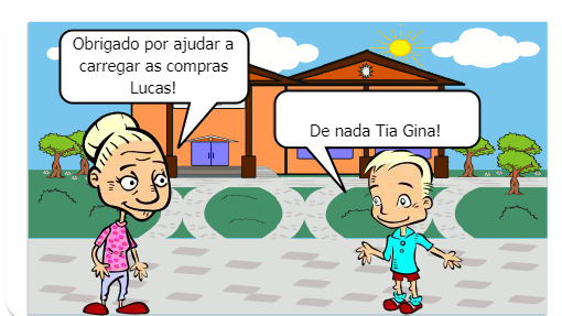 Esse gibi fala de como é bom ajudar as pessoas que precisam.